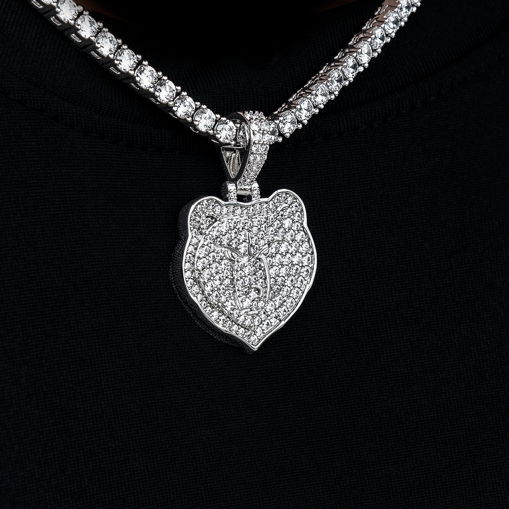 Memphis Grizzlies Official NBA Micro Logo Pendant in White Gold