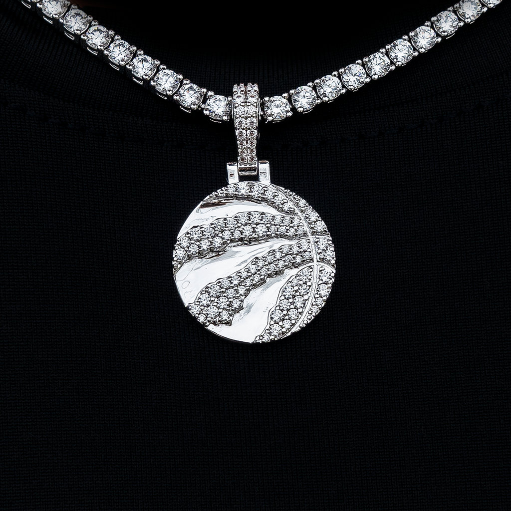 Toronto Raptors Official NBA Micro Logo Pendant in White Gold