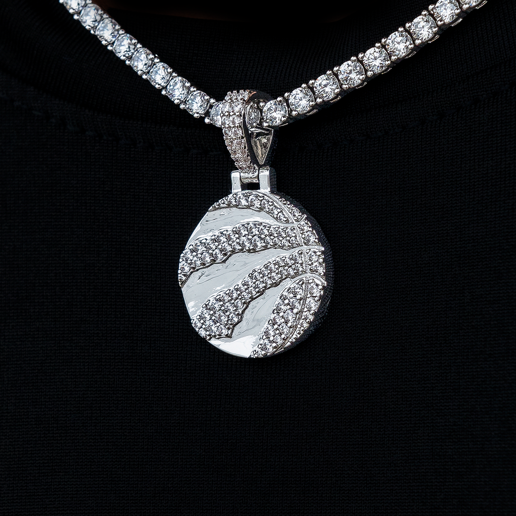 Toronto Raptors Official NBA Micro Logo Pendant in White Gold