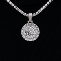 Philadelphia 76ers Official NBA Micro Logo Pendant in White Gold