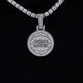 Detroit Pistons Official NBA Micro Logo Pendant in White Gold