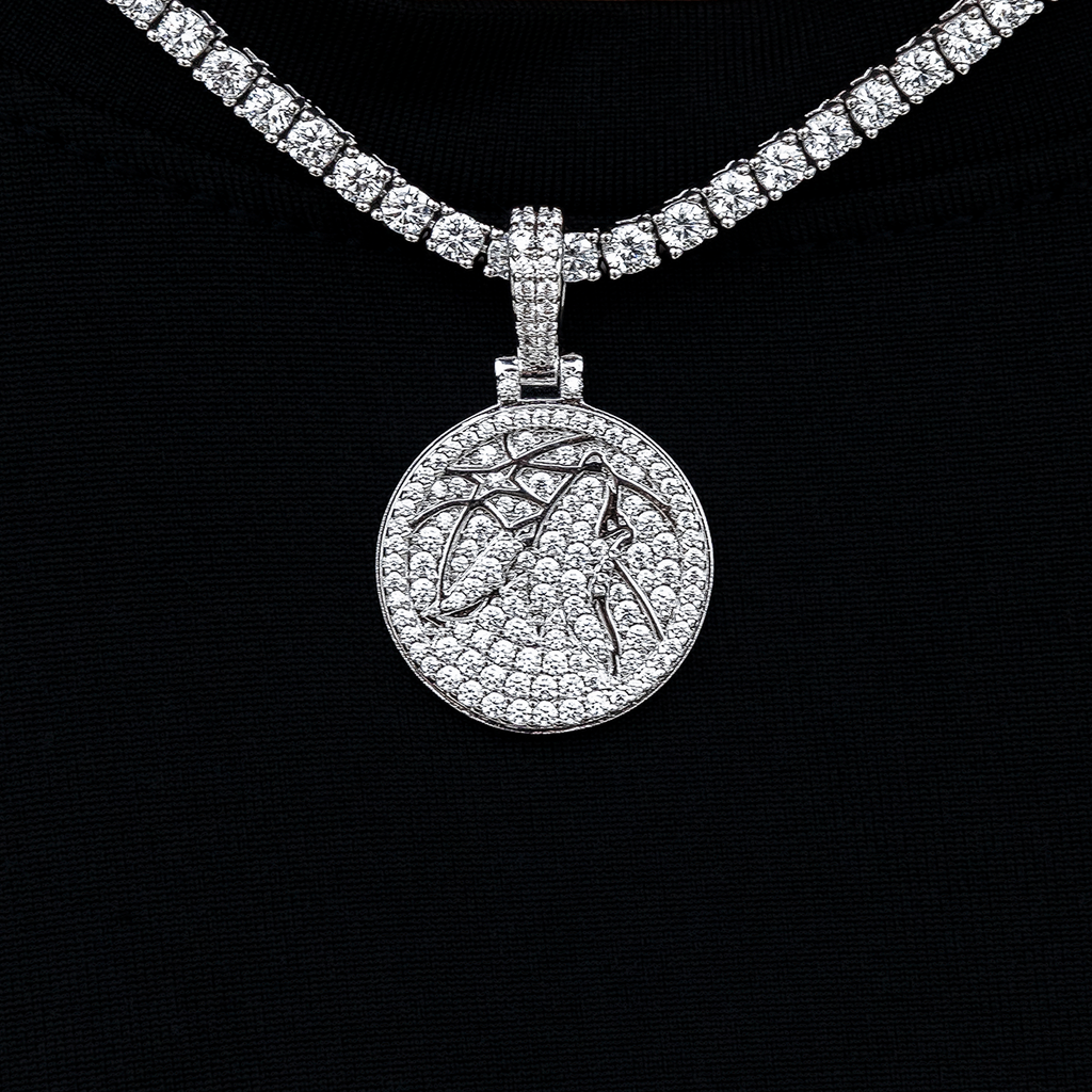 Minnesota Timberwolves Official NBA Micro Logo Pendant in White Gold