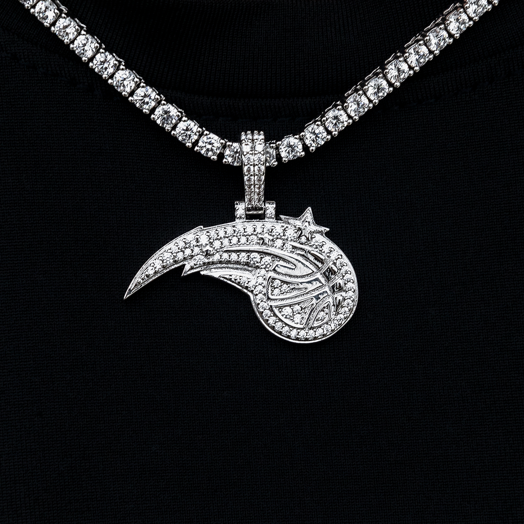 Orlando Magic Official NBA Micro Logo Pendant in White Gold