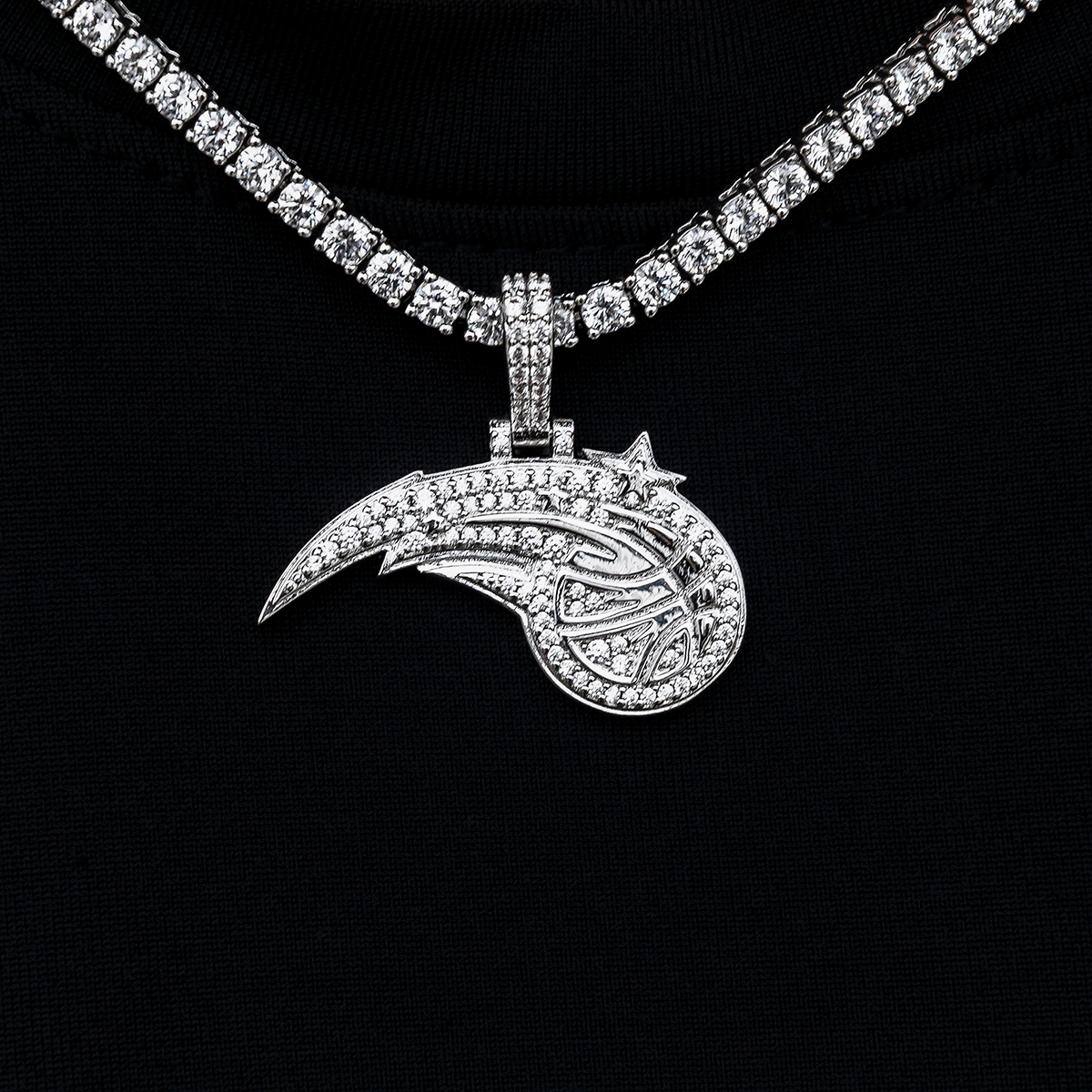 Orlando Magic Official NBA Micro Logo Pendant in White Gold