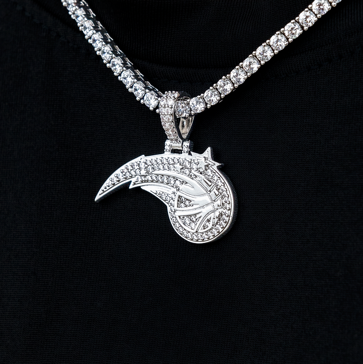 Orlando Magic Official NBA Micro Logo Pendant in White Gold