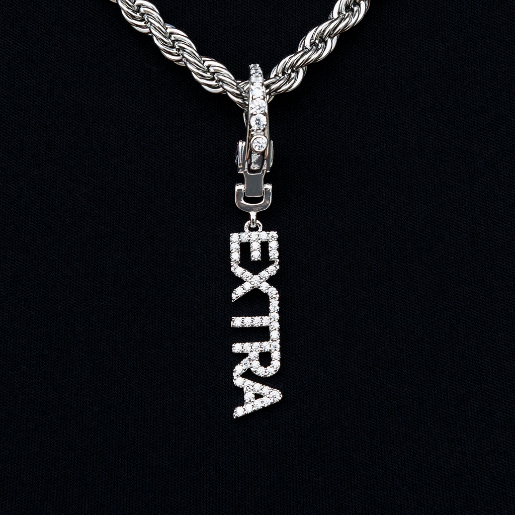 "Extra" Clip On Pendant in White Gold