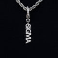 "Sigma" Clip On Charm Pendant in White Gold