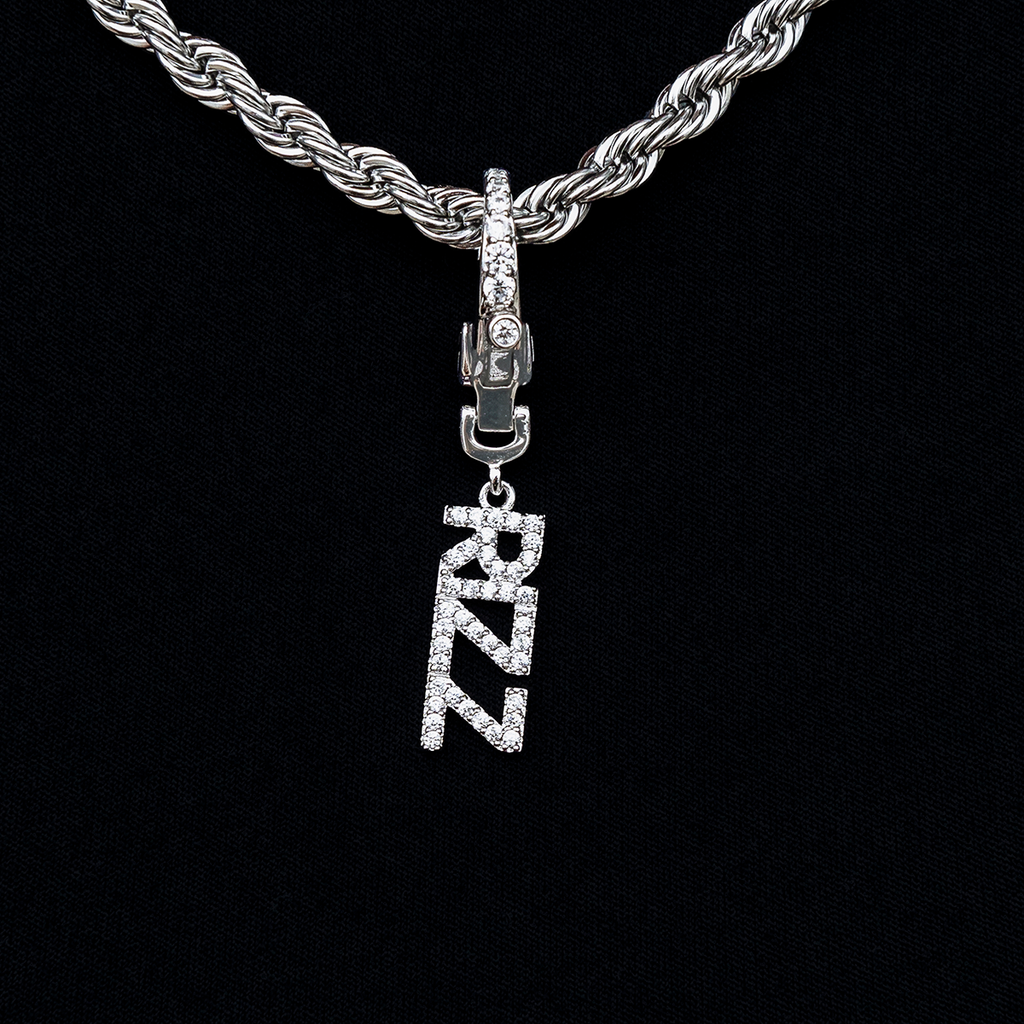 "Rizz" Clip On Pendant in White Gold