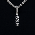 "Bruh" Clip On Pendant in White Gold