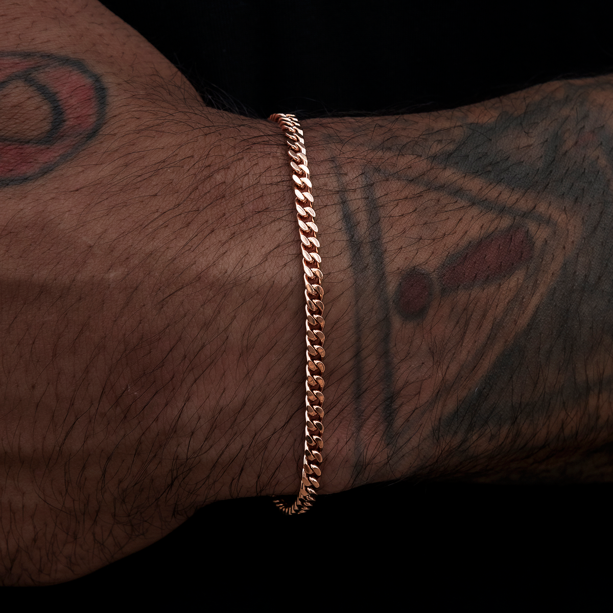 Micro Cuban Bracelet in Rose Gold- 3mm