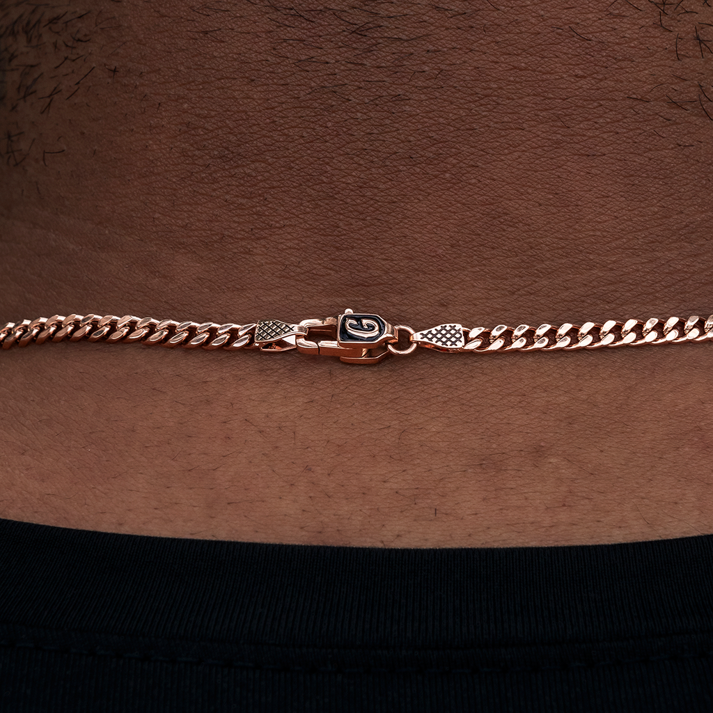 Micro Cuban Chain in Rose Gold- 3mm