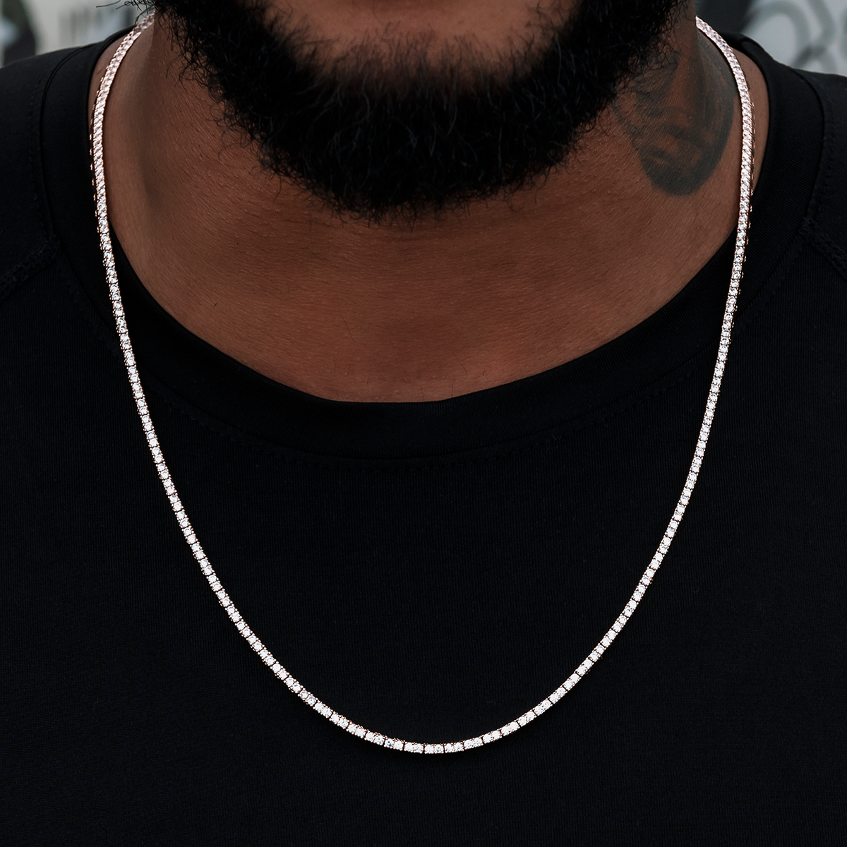 Diamond Tennis Chain in Rose Gold- 2mm