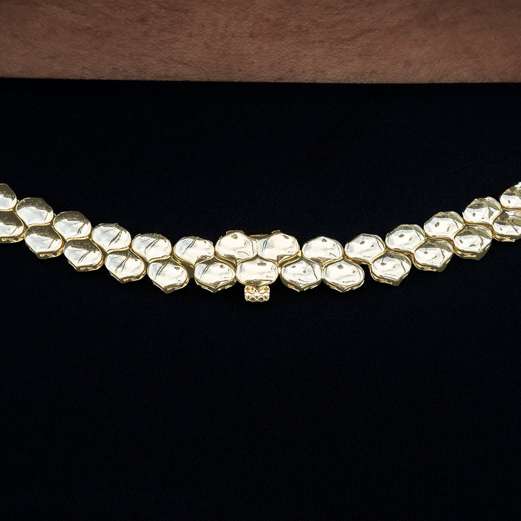 Flat Snake Link Chain in Yellow Gold -4mm