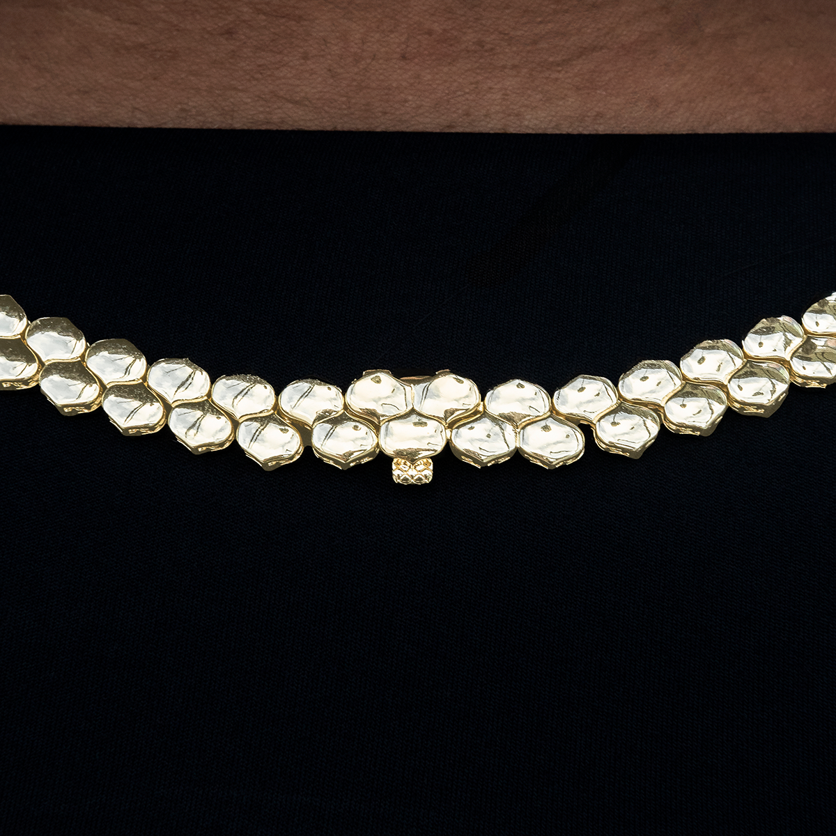 Flat Snake Link Chain in Yellow Gold -4mm