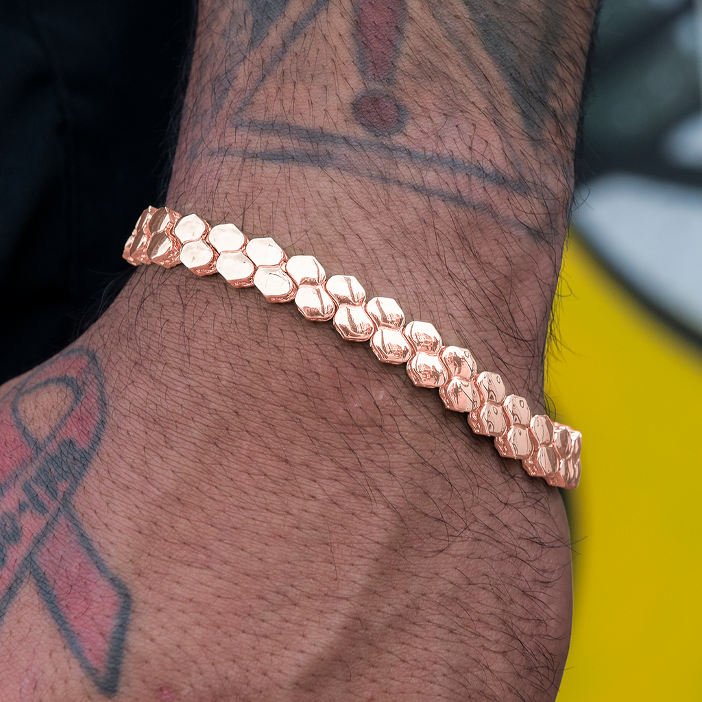 4mm Flat Snake Link Bracelet - Rose Gold