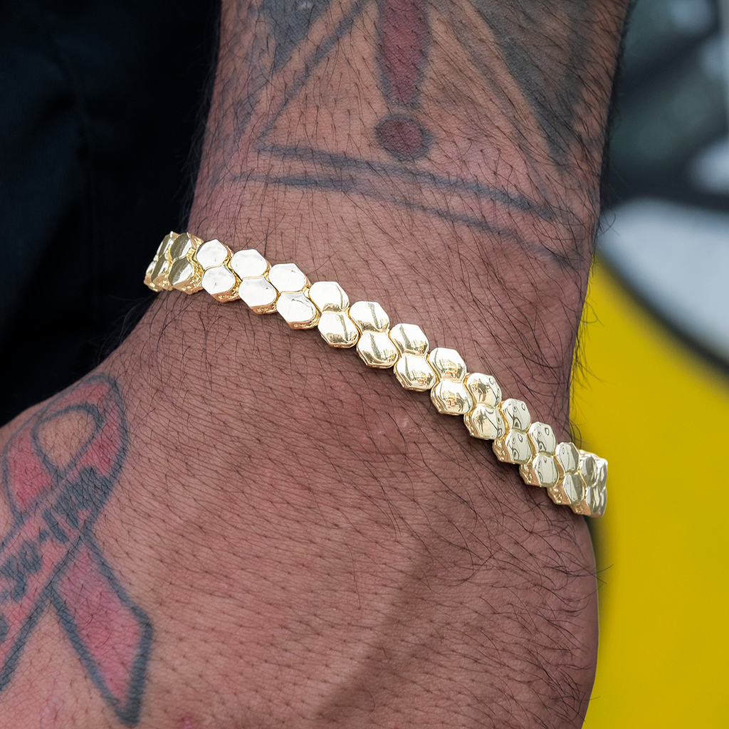 4mm Flat Snake Link Bracelet - Yellow Gold