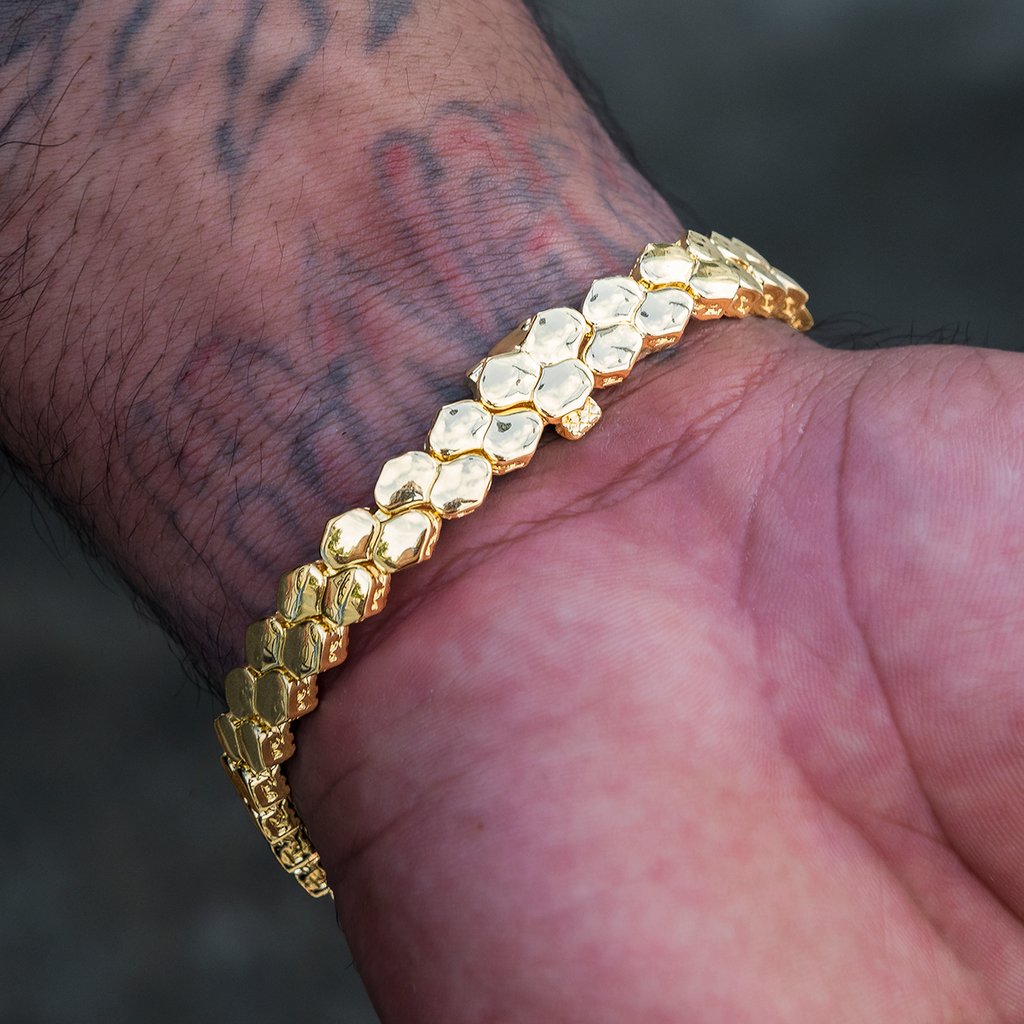 4mm Flat Snake Link Bracelet - Yellow Gold