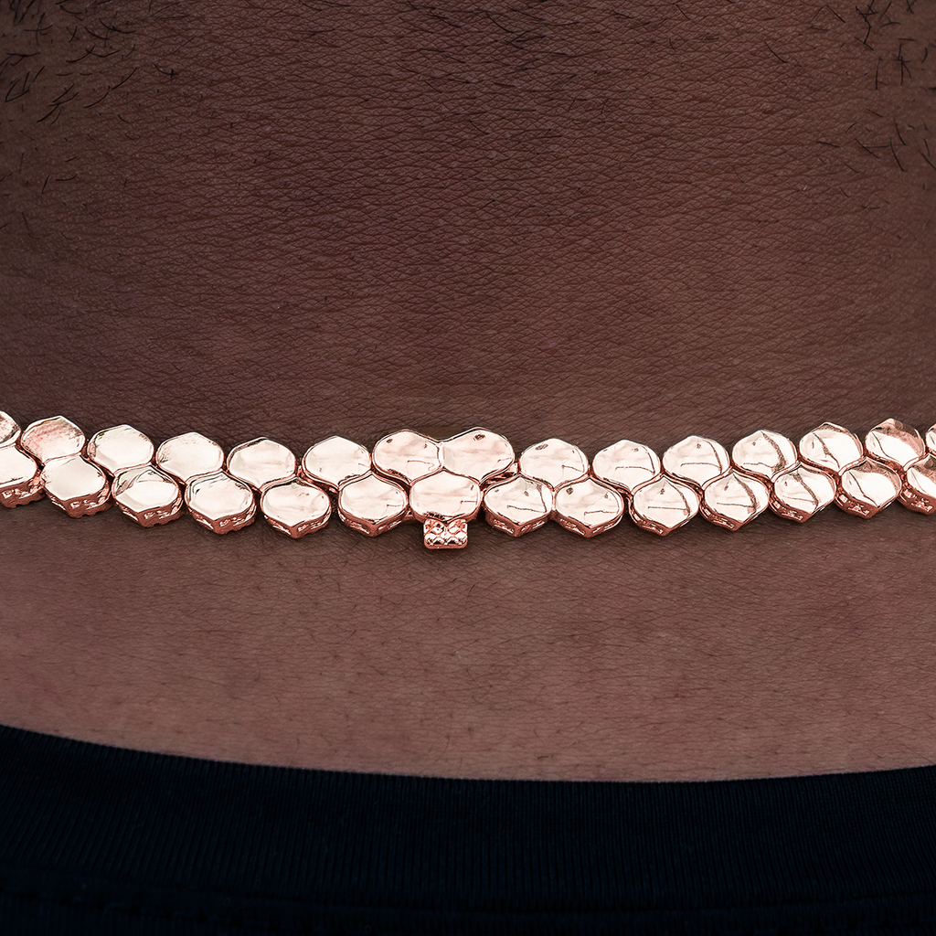 Flat Snake Link Chain in Rose Gold -4mm
