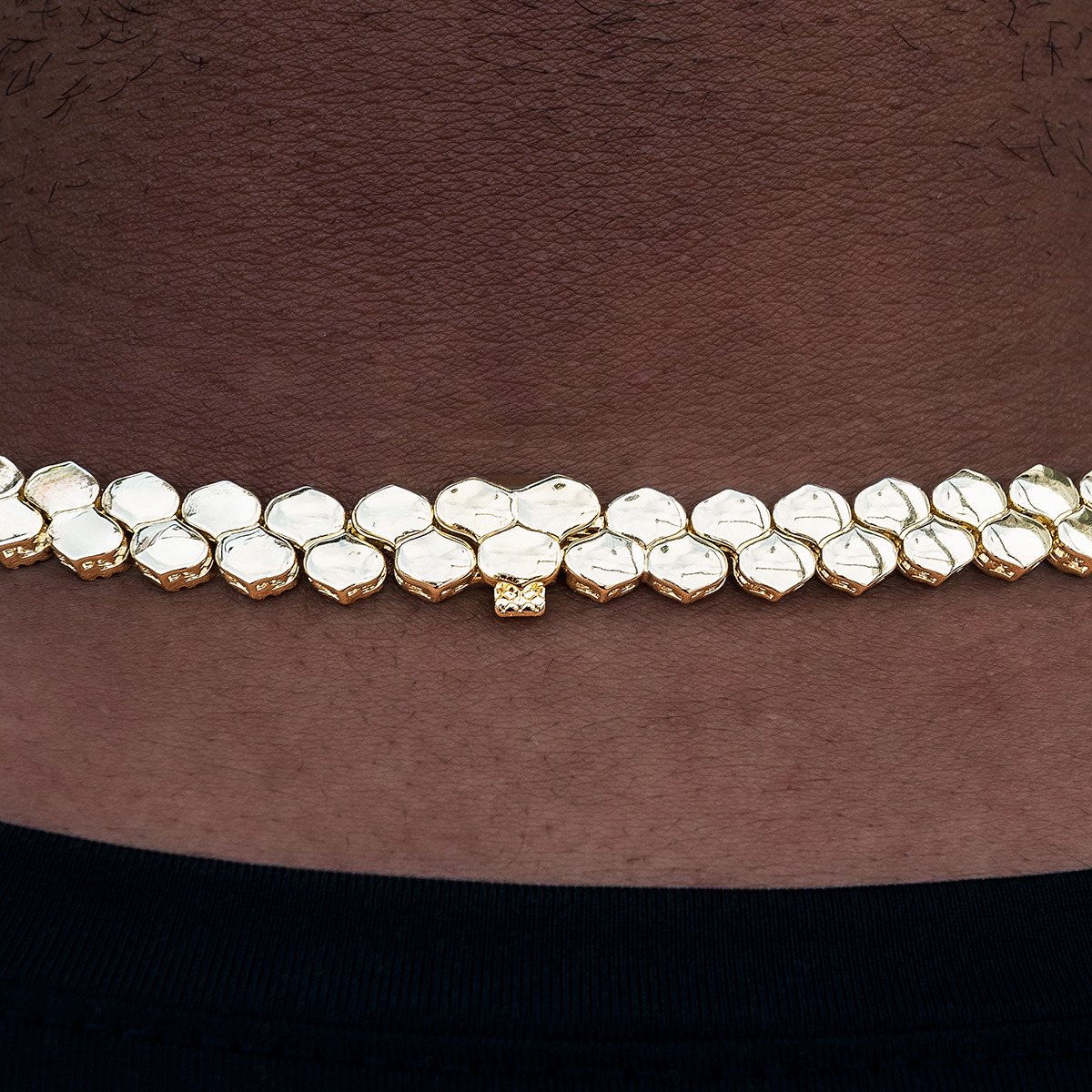 Flat Snake Link Chain in Yellow Gold -4mm