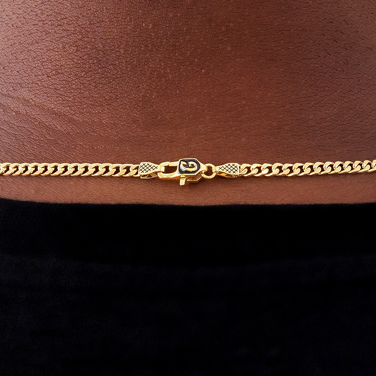 GLD Micro Cuban Chain in Yellow Gold- 3mm