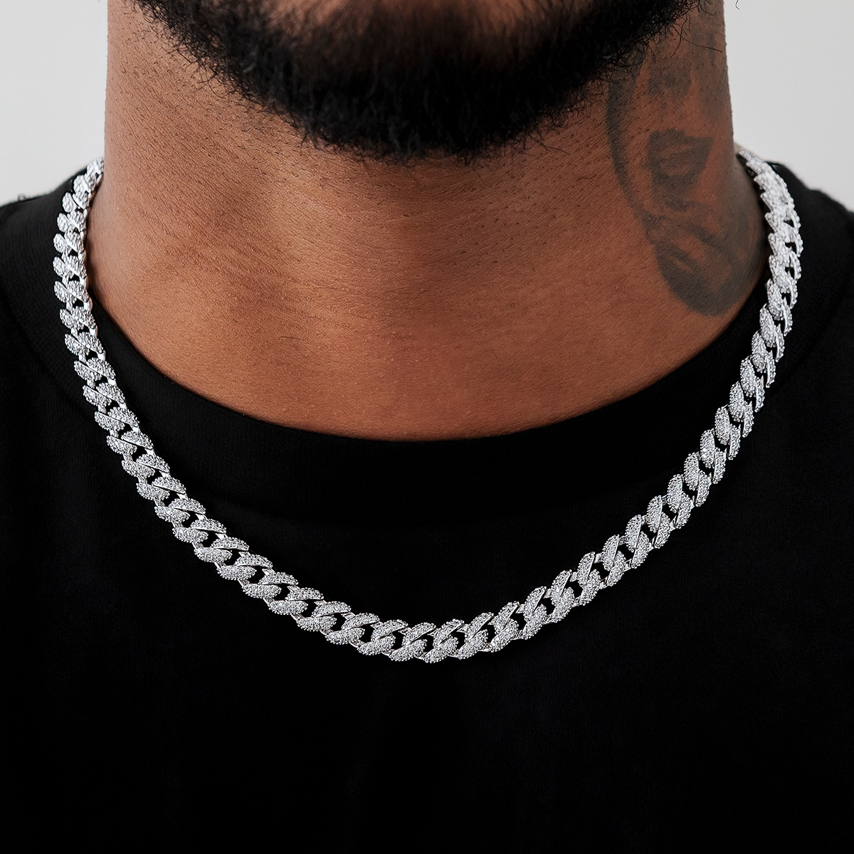 GLD Diamond Cuban Chain in White Gold - 8.5mm