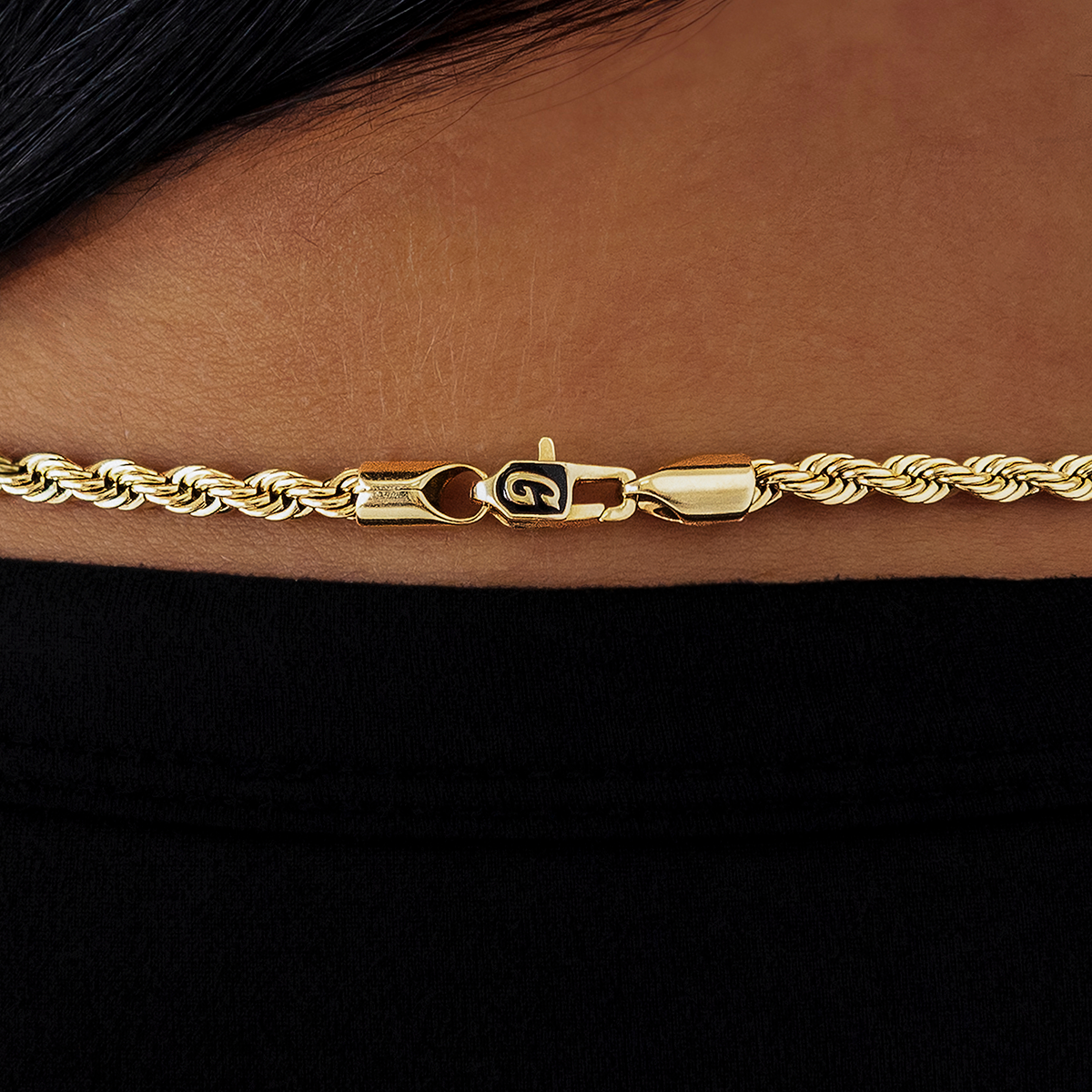 GLD Rope Necklace in Yellow Gold - 4mm