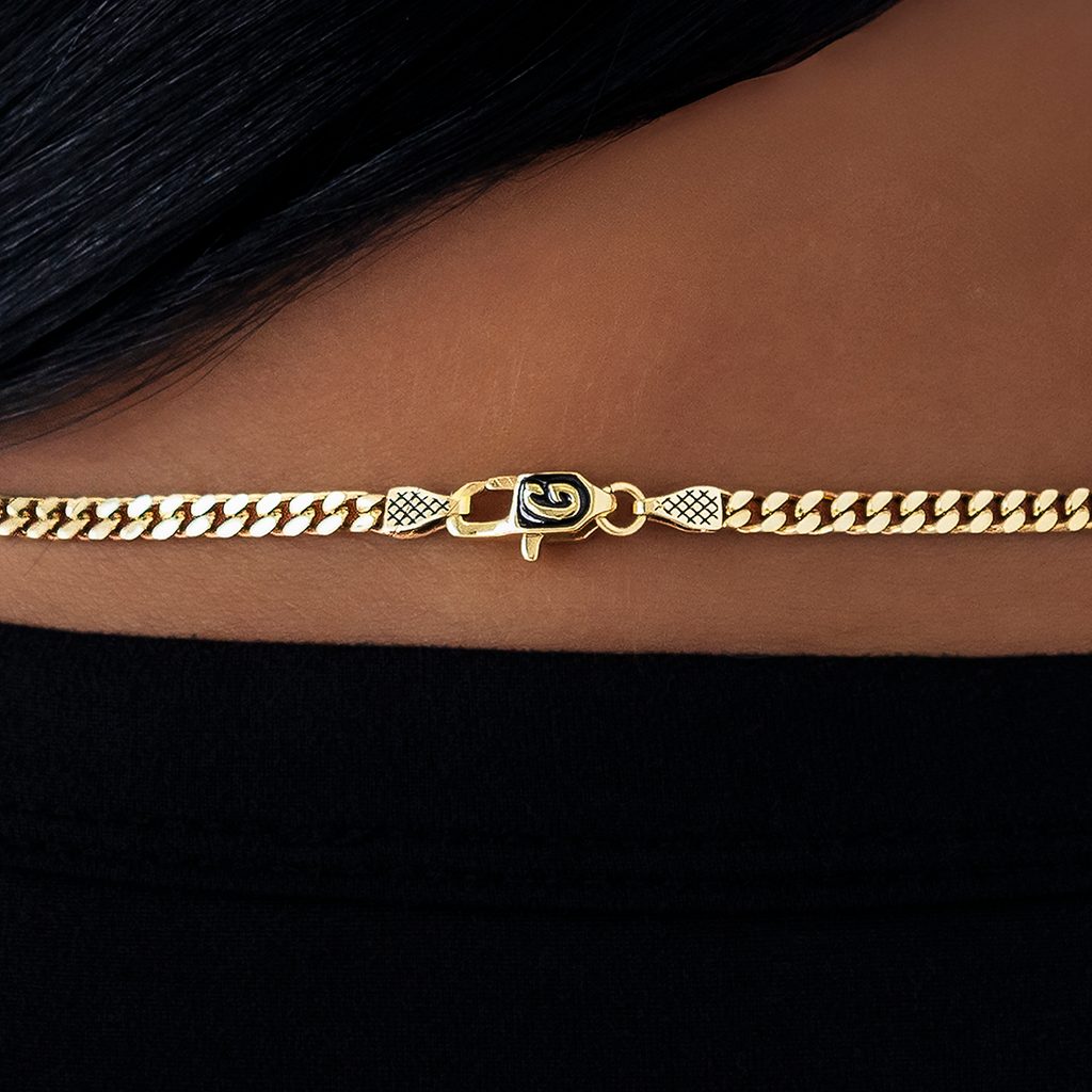 GLD 3MM Micro Cuban Necklace in Yellow Gold