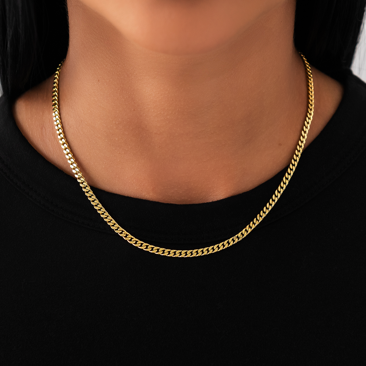 GLD 3MM Micro Cuban Necklace in Yellow Gold