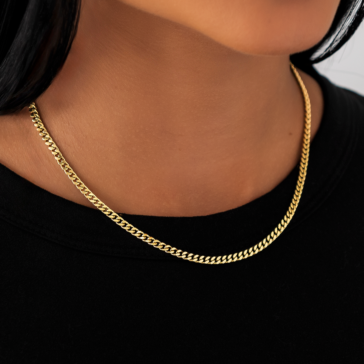 GLD 3MM Micro Cuban Necklace in Yellow Gold