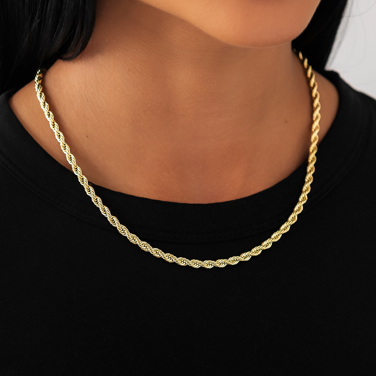 GLD Rope Necklace in Yellow Gold - 4mm