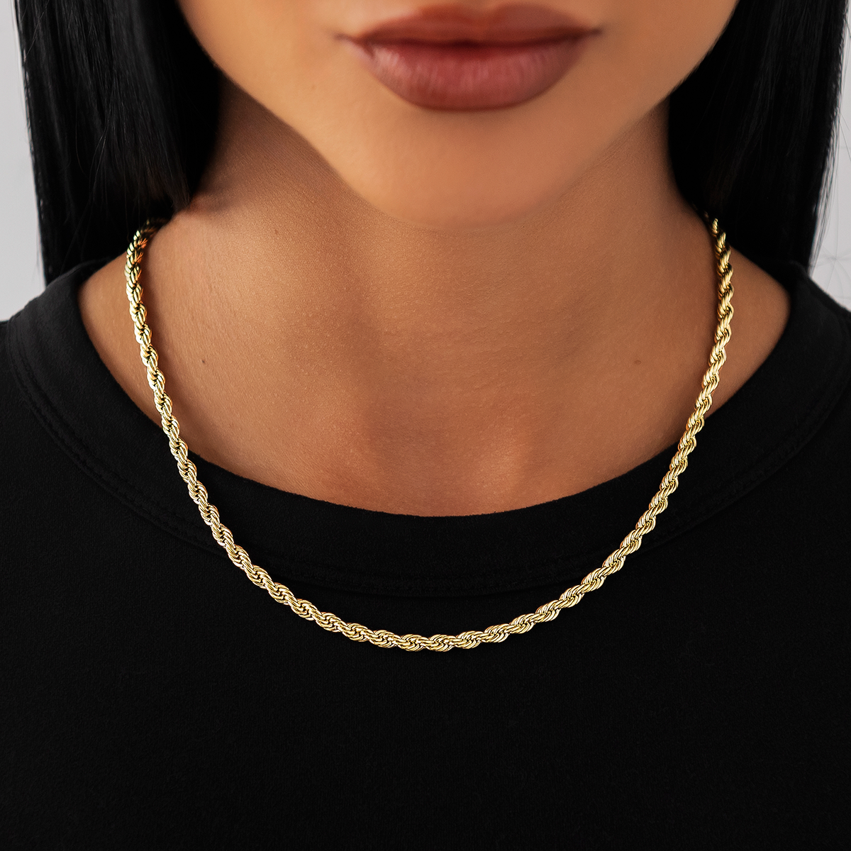GLD Rope Necklace in Yellow Gold - 4mm