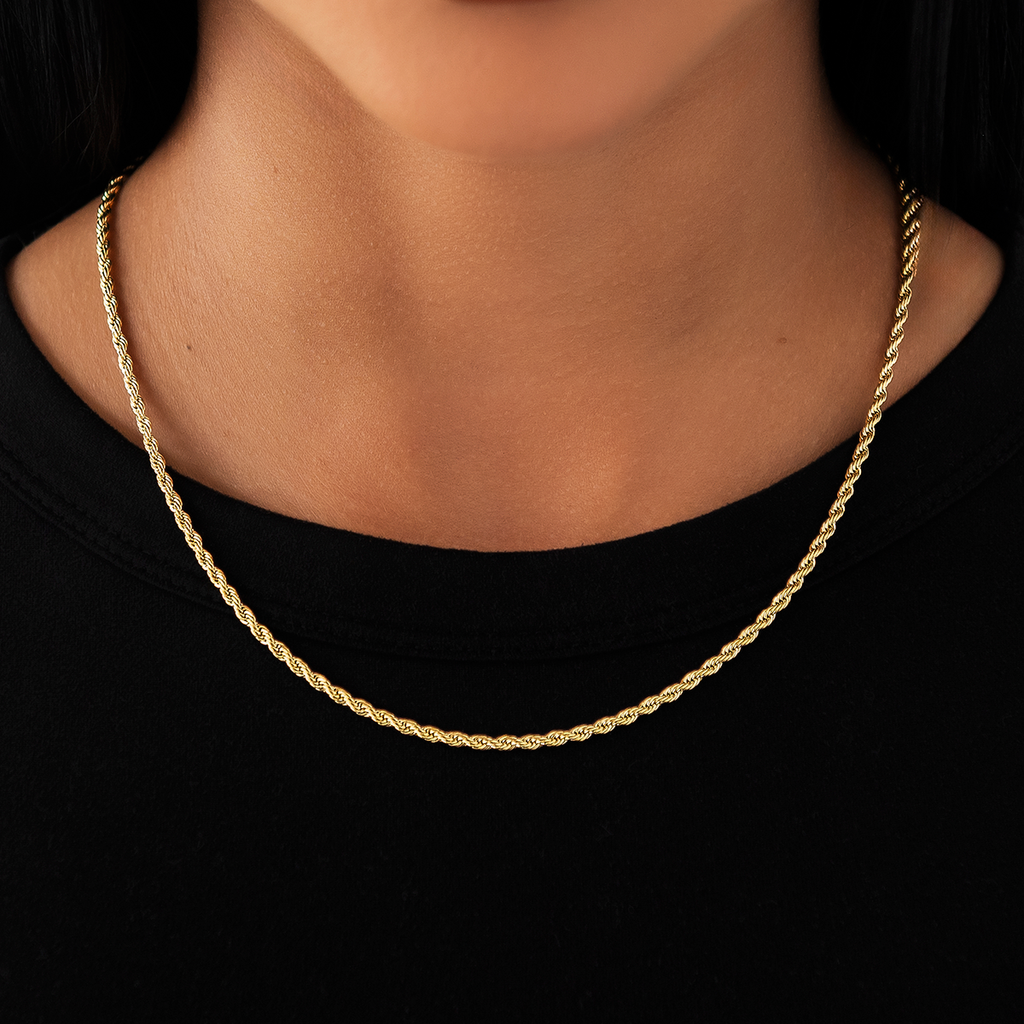 GLD Rope Necklace in Yellow Gold - 2mm