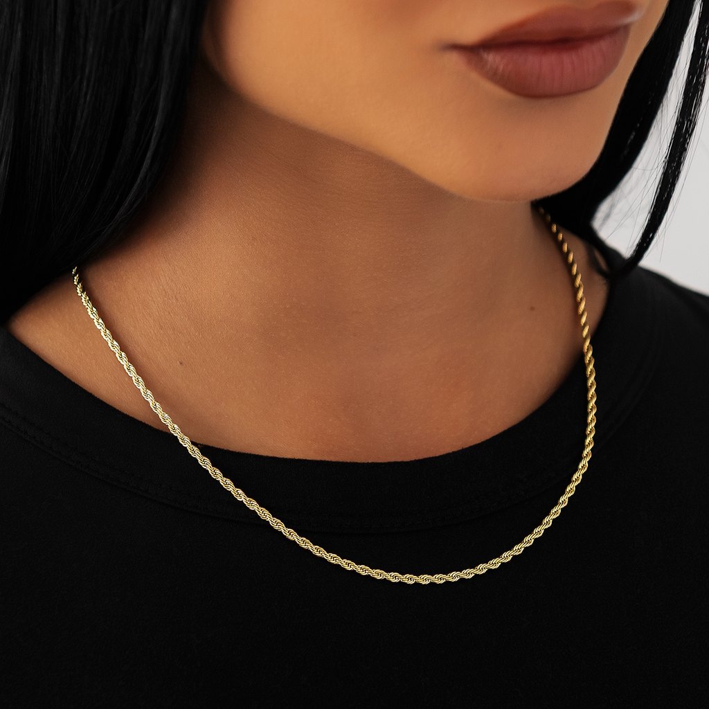 GLD Rope Necklace in Yellow Gold - 2mm