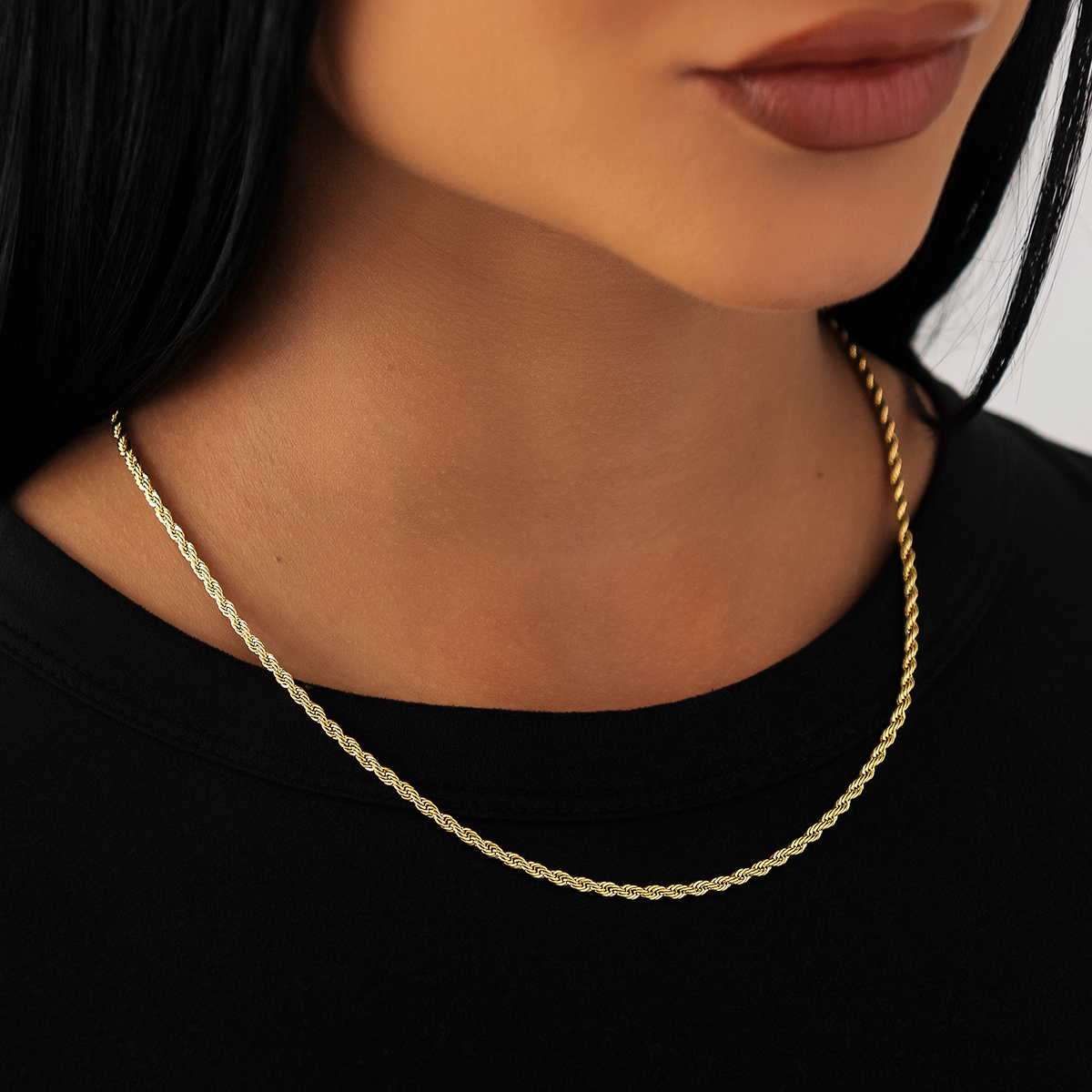 GLD Rope Necklace in Yellow Gold - 2mm
