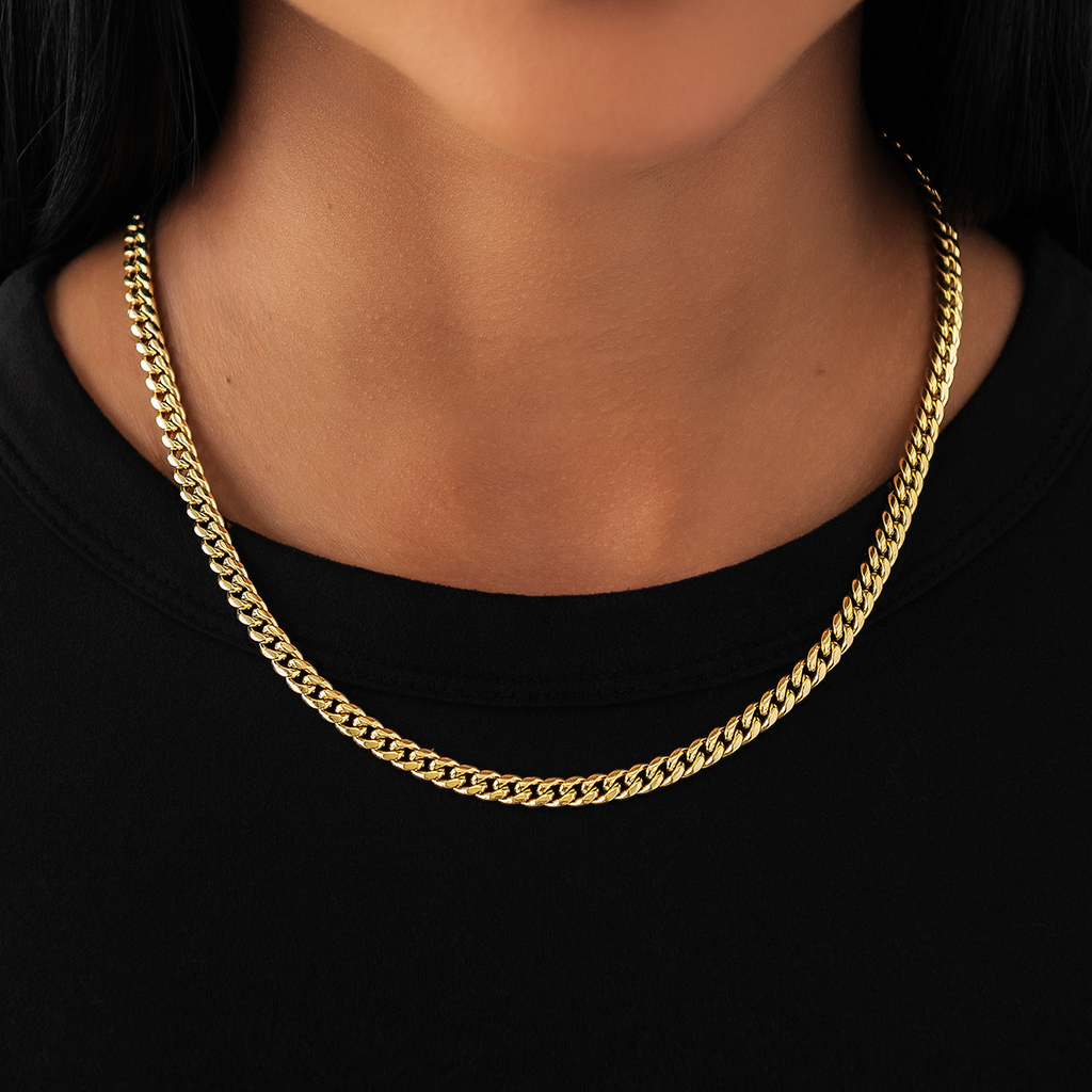GLD Miami Cuban Necklace in Yellow Gold - 5mm