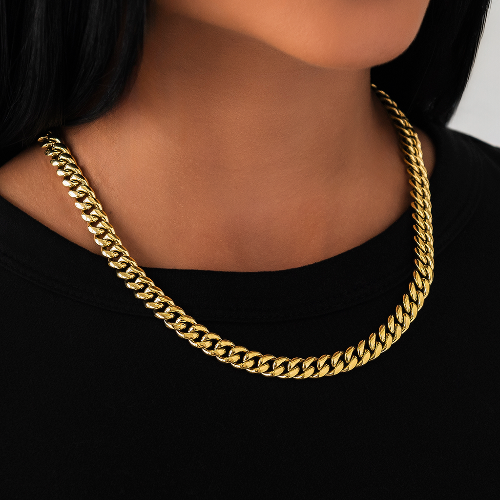 GLD Miami Cuban Link Necklace in Yellow Gold - 8mm