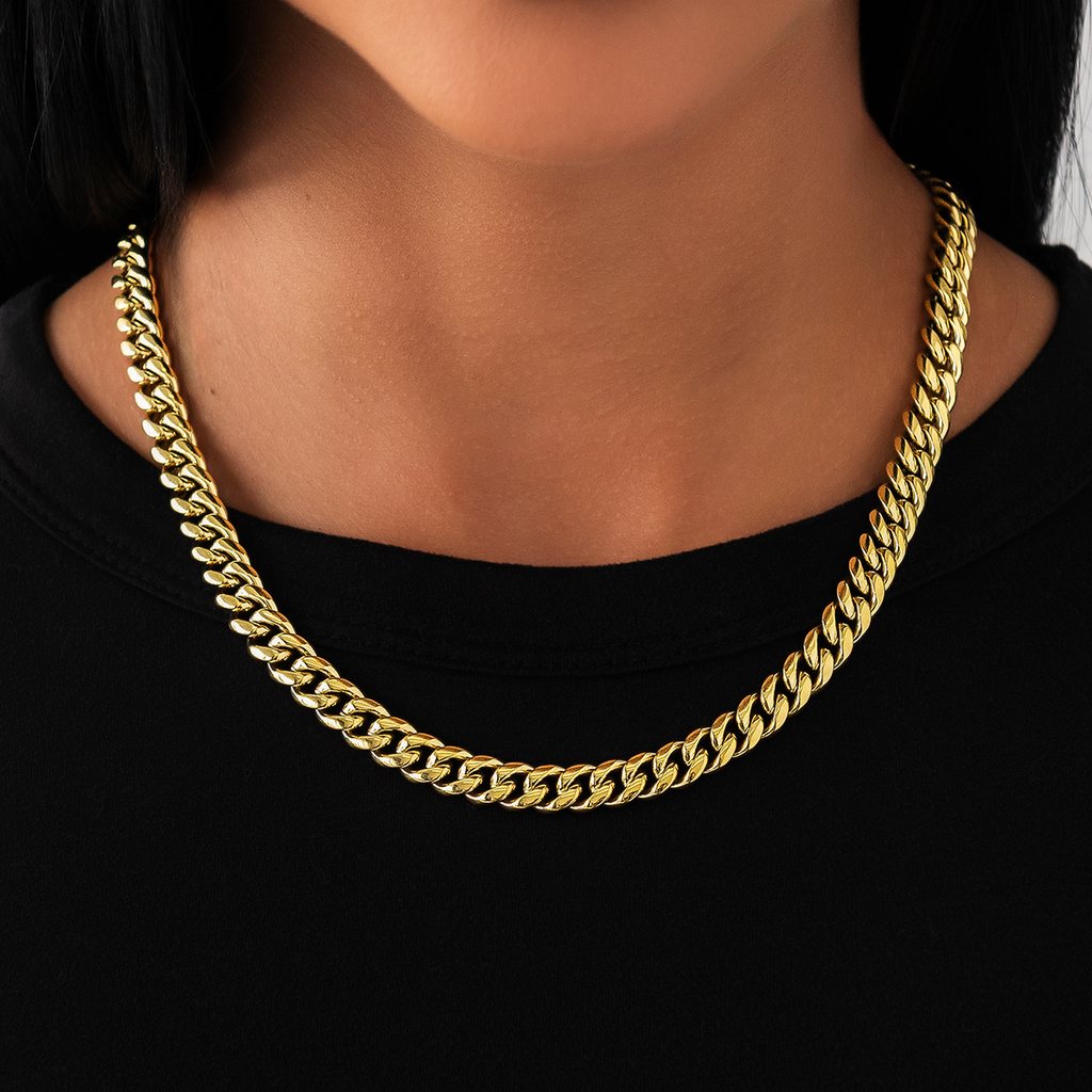 GLD Miami Cuban Link Necklace in Yellow Gold - 8mm