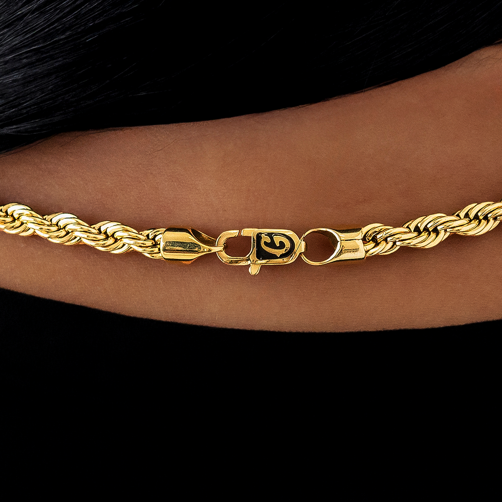 GLD Rope Necklace in Yellow Gold- 6mm