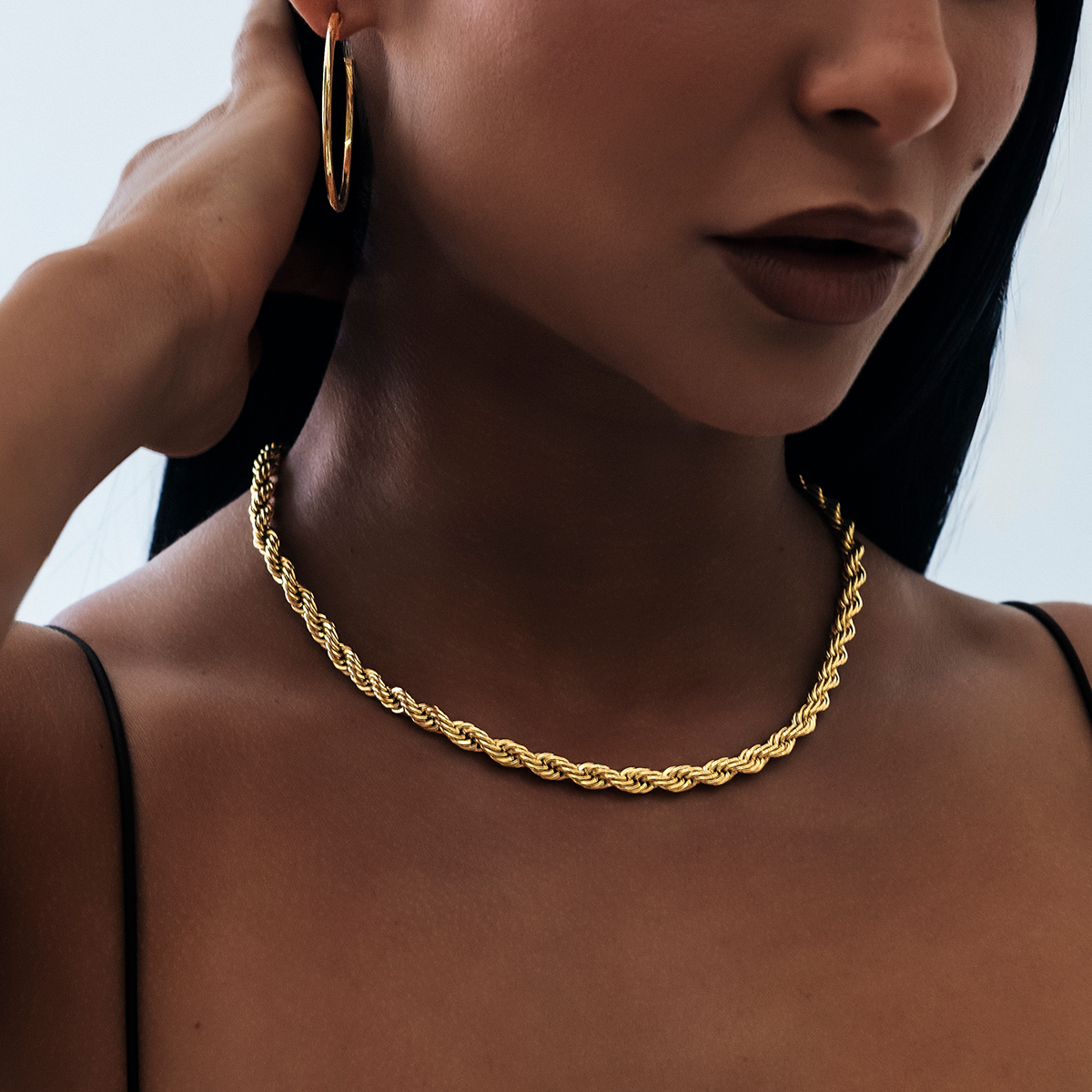 GLD Rope Necklace in Yellow Gold- 6mm