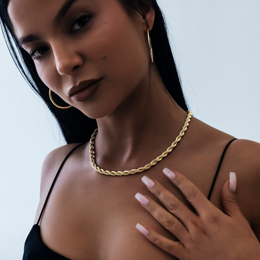 GLD Rope Necklace in Yellow Gold- 6mm