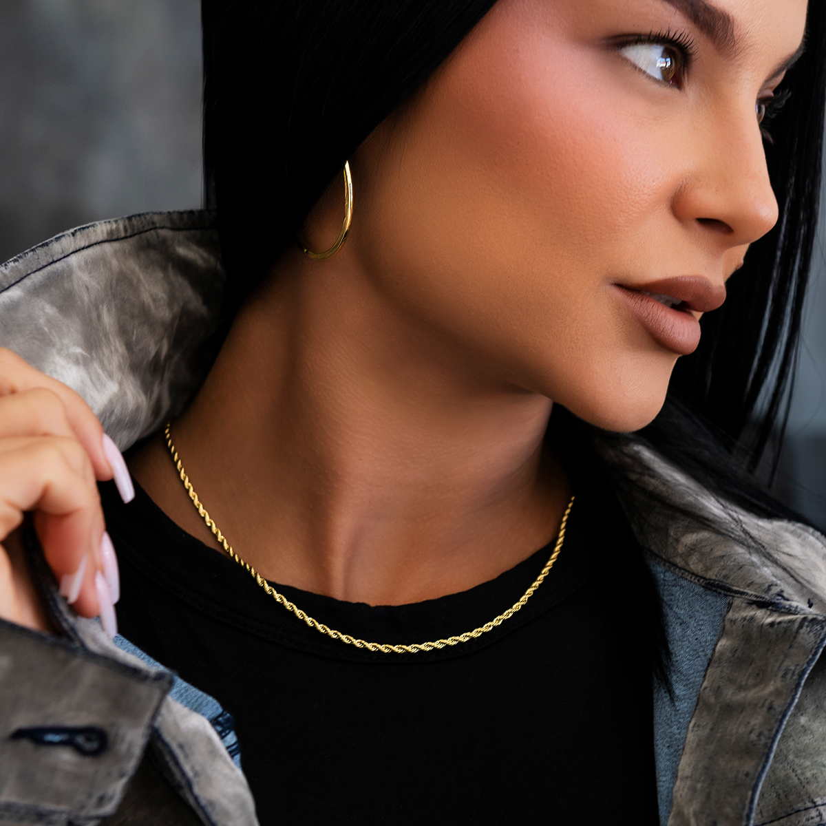 GLD Rope Necklace in Yellow Gold - 2mm