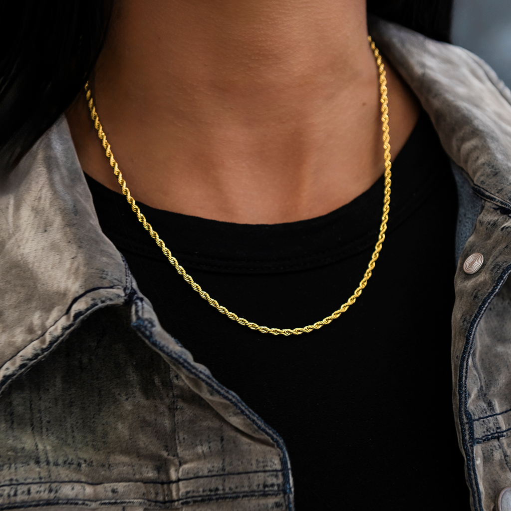 GLD Rope Necklace in Yellow Gold - 2mm