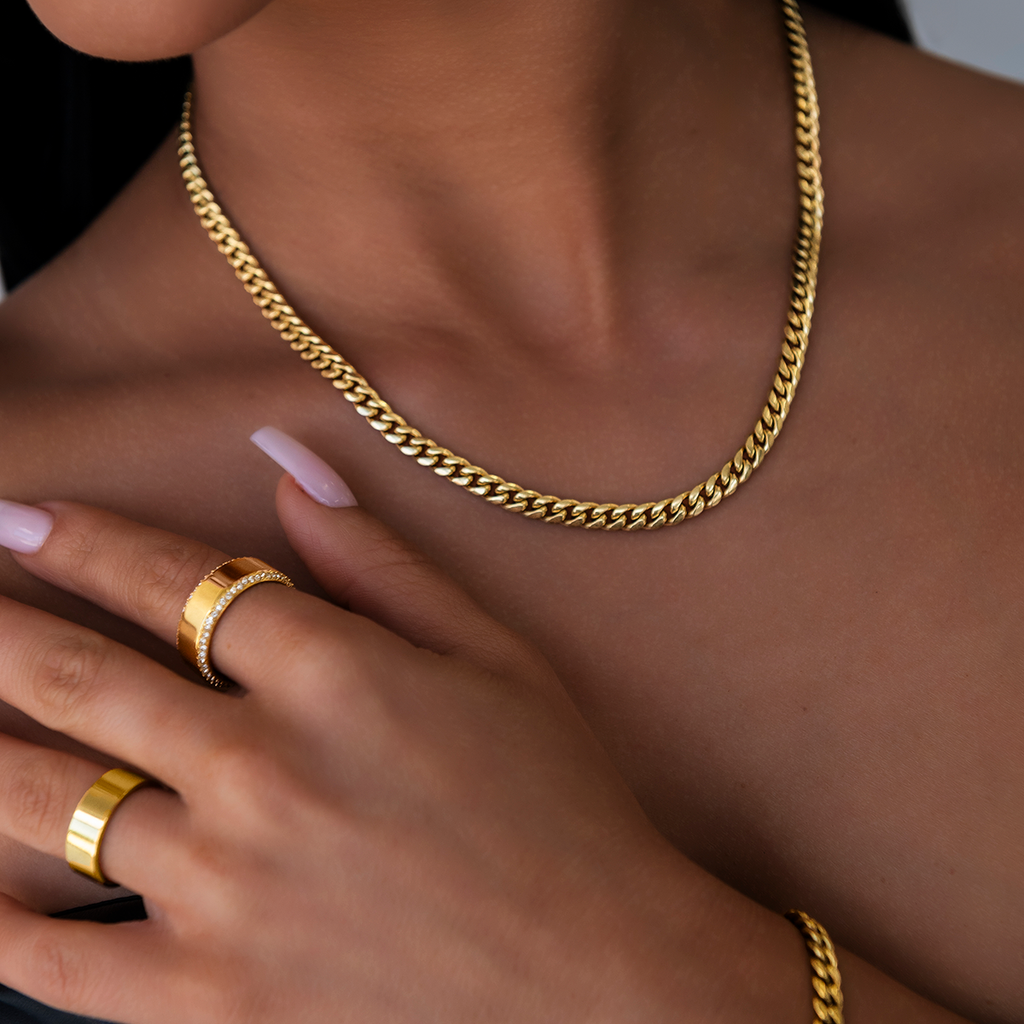 GLD Miami Cuban Necklace in Yellow Gold - 5mm