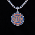 New York Knicks Official NBA Team Secondary Logo Pendant in White Gold