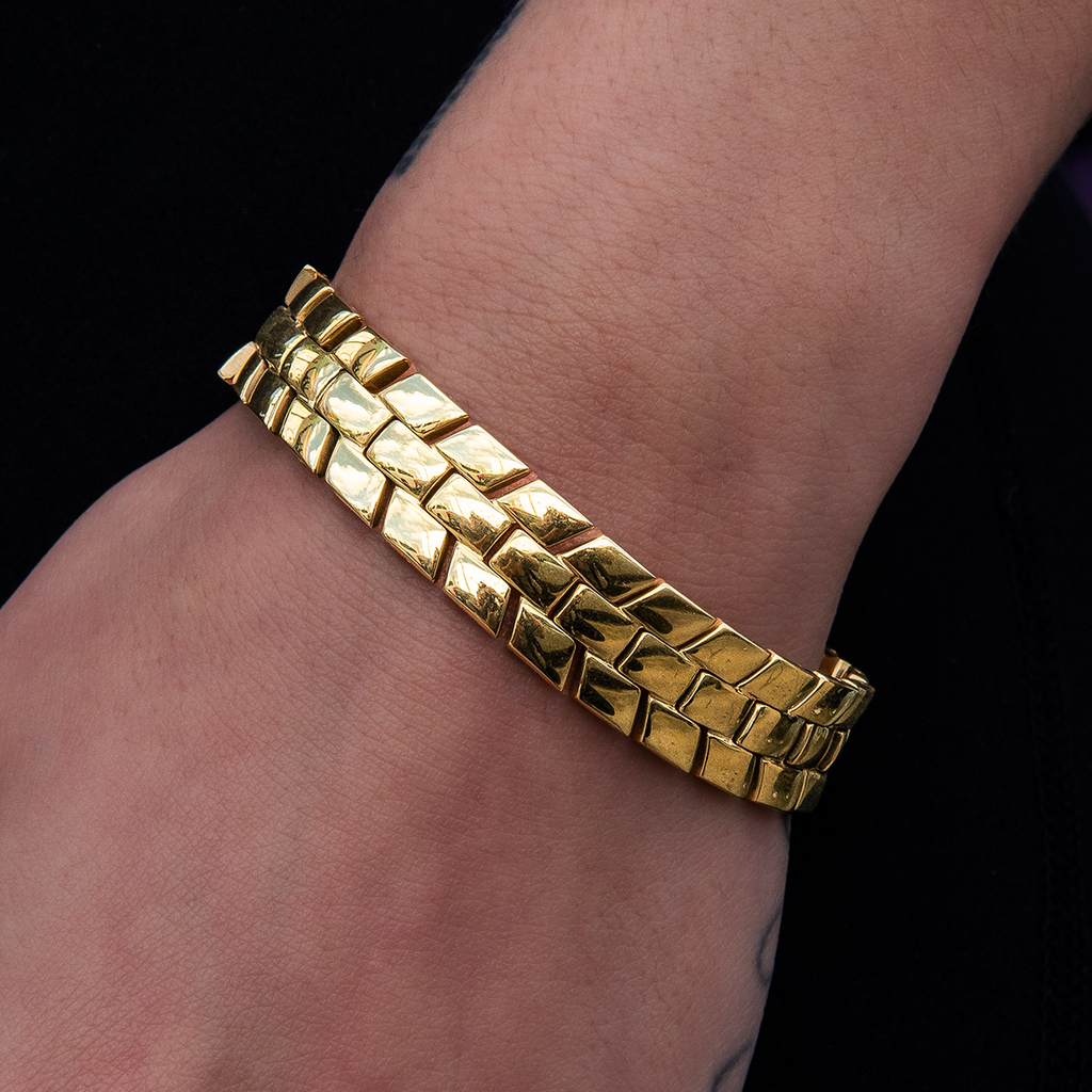 12MM Spine Chain Bracelet - Yellow Gold