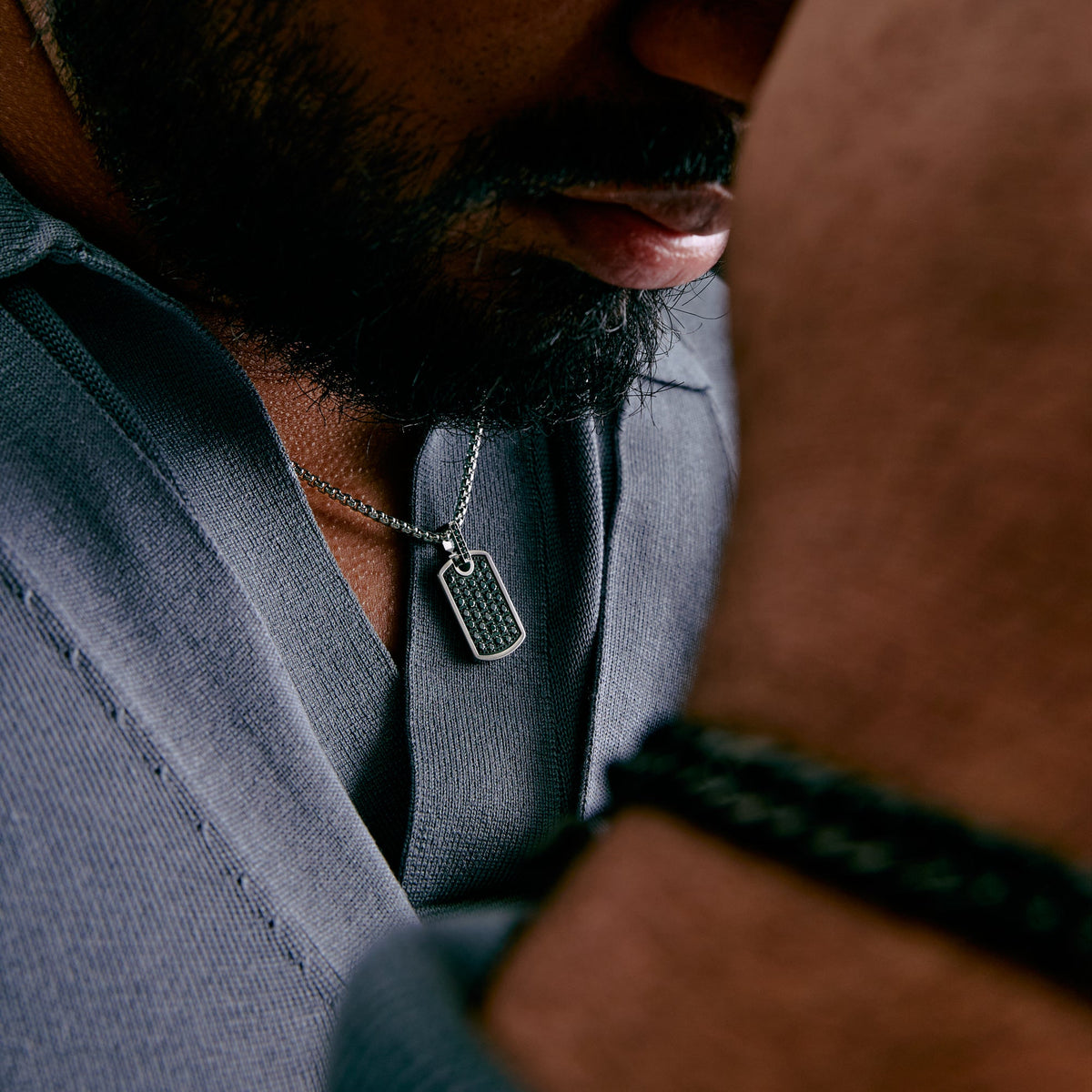 Minimal Iced Out Dog Tag