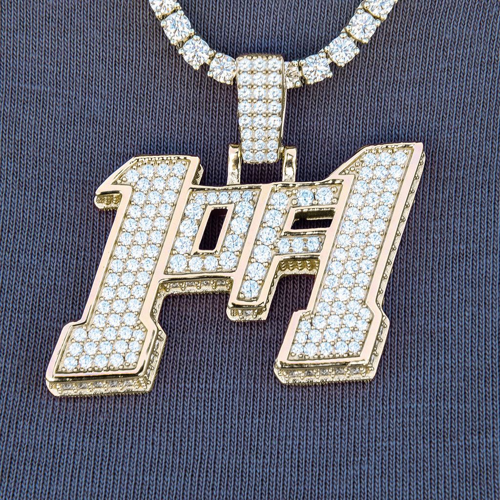 Men's Moissanite 1of1 Pendant in Yellow Gold Vermeil