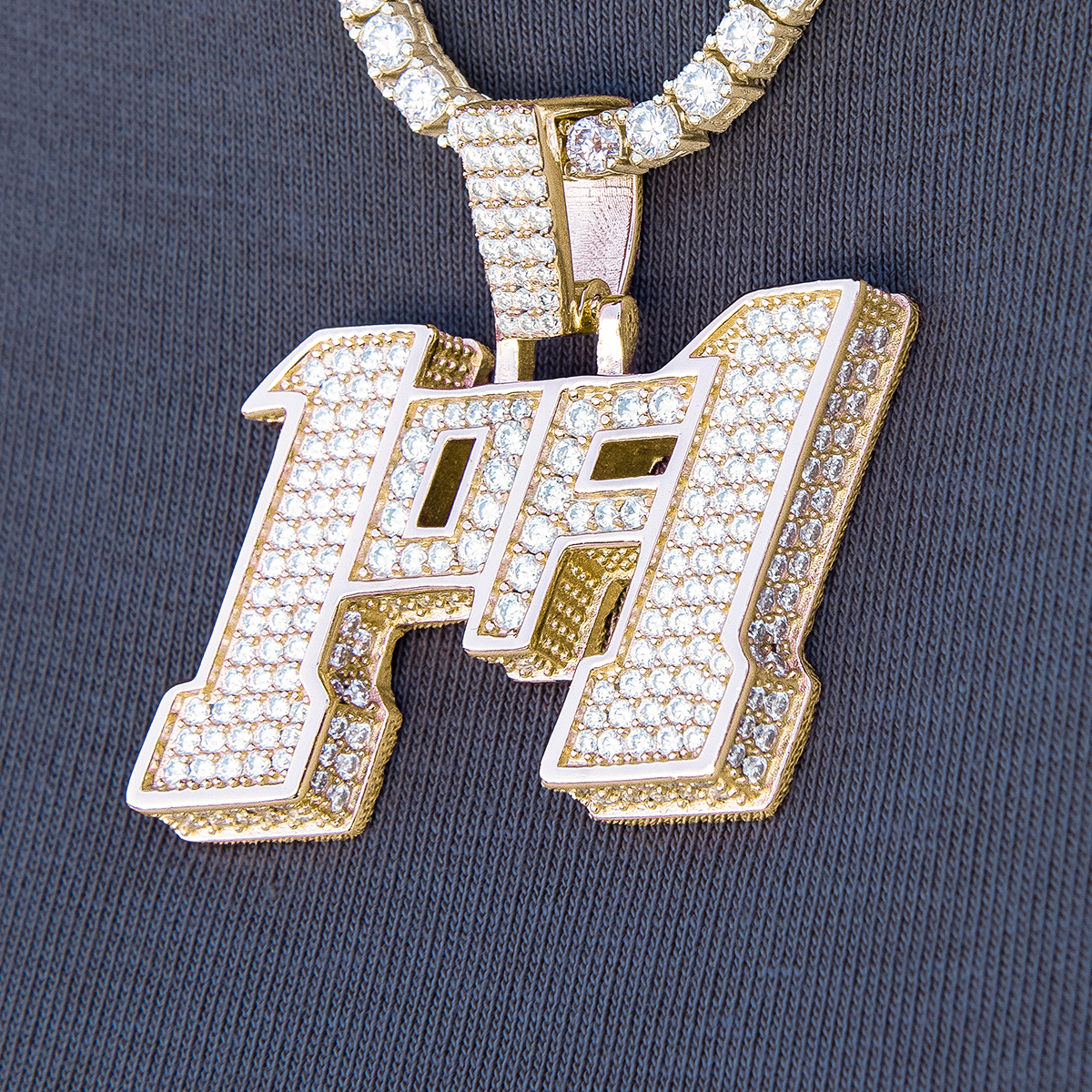 Men's Moissanite 1of1 Pendant in Yellow Gold Vermeil