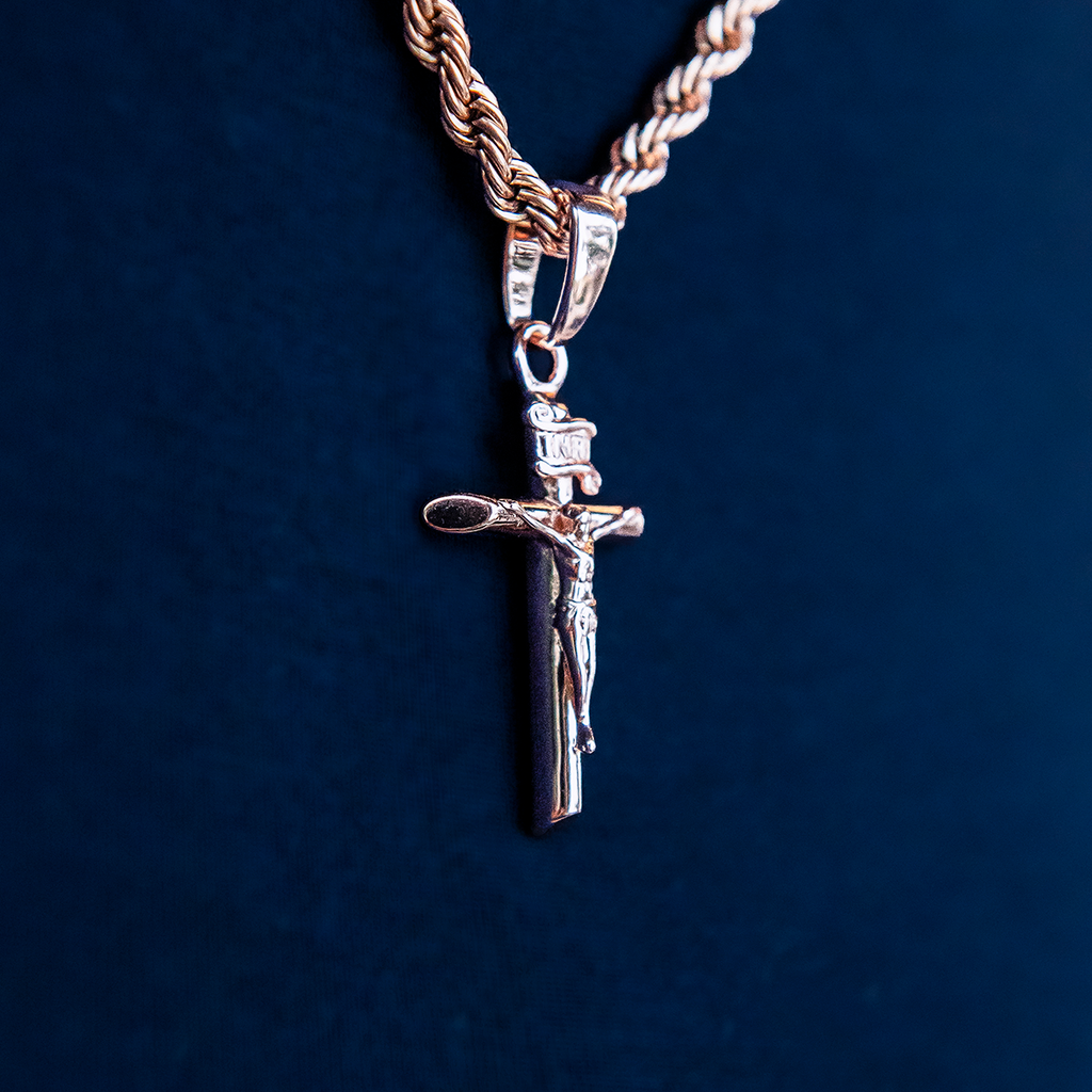 Crucifix Pendant - Rose Gold