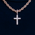 Micro Diamond Cross Pendant in Rose Gold